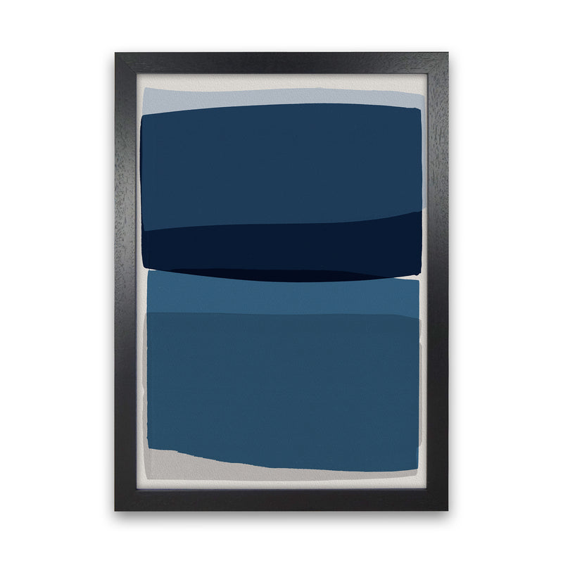 Modern Blue Abstract Art Print by Orara Studio Black Grain