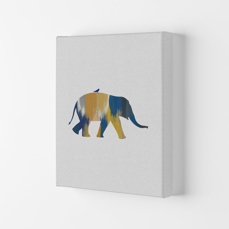 Elephant Blue & Yellow Print By Orara Studio Animal Art Print Canvas