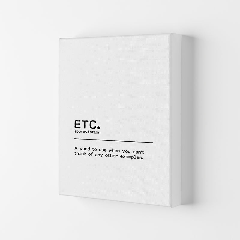 ETC Definition Quote Print By Orara Studio Canvas