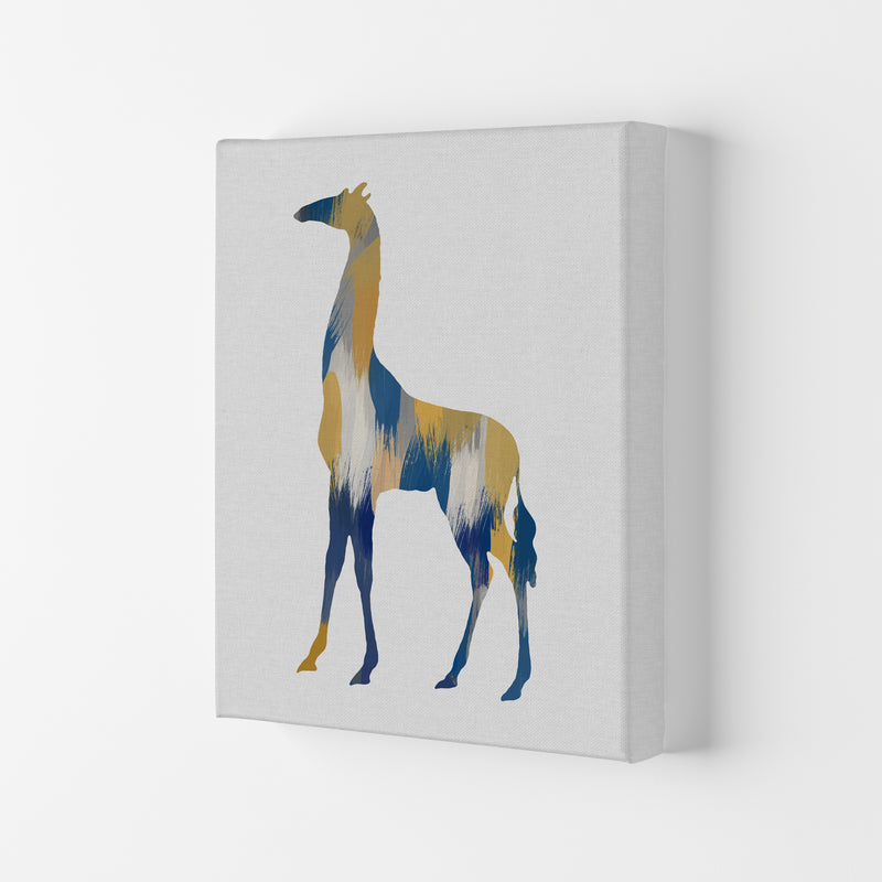 Giraffe Blue & Yellow Print By Orara Studio Animal Art Print Canvas