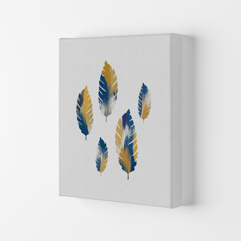 Leaves Blue & Yellow Print By Orara Studio Canvas