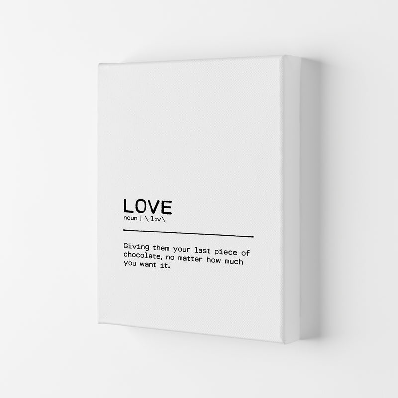 Love Chocolate Definition Quote Print By Orara Studio Canvas