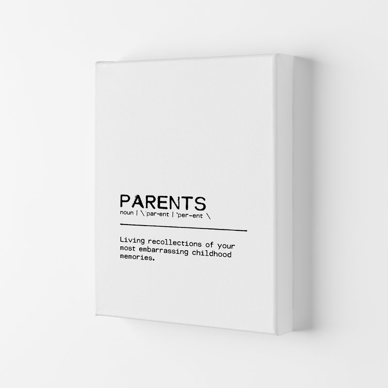 Parents Memories Definition Quote Print By Orara Studio Canvas