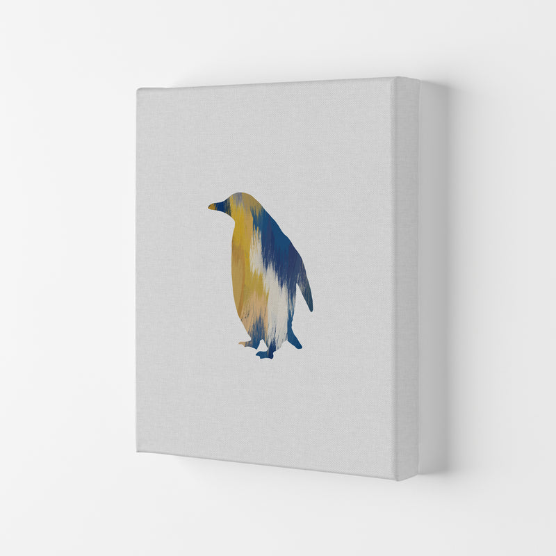 Penguin Blue & Yellow Print By Orara Studio Animal Art Print Canvas