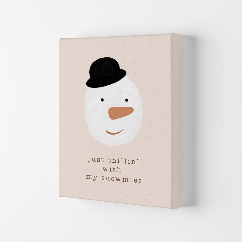 Chilling With My Snowmies Christmas Art Print by Orara Studio Canvas