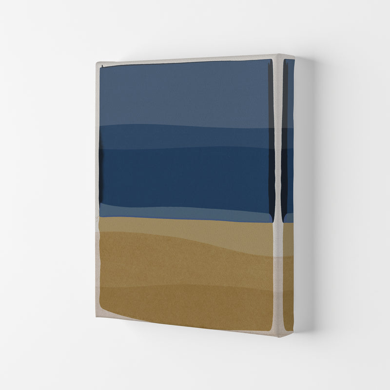 Modern Blue and Brown Abstract Art Print by Orara Studio Canvas