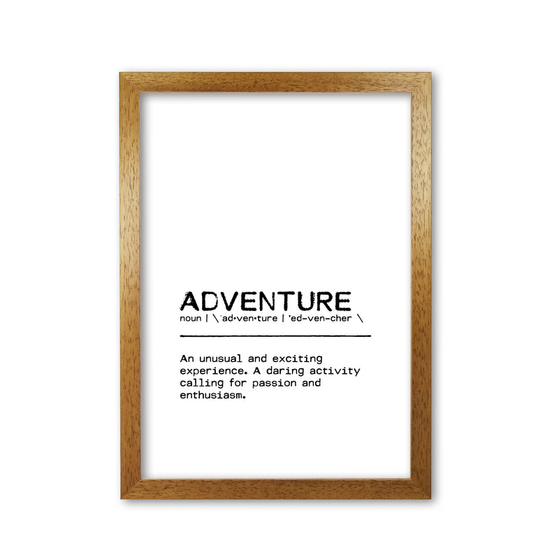 Adventure Experience Definition Quote Print By Orara Studio Oak Grain