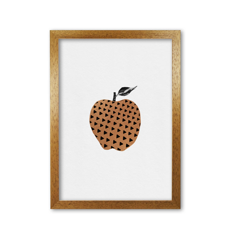 Apple Fruit Illustration Print By Orara Studio, Framed Kitchen Wall Art Oak Grain