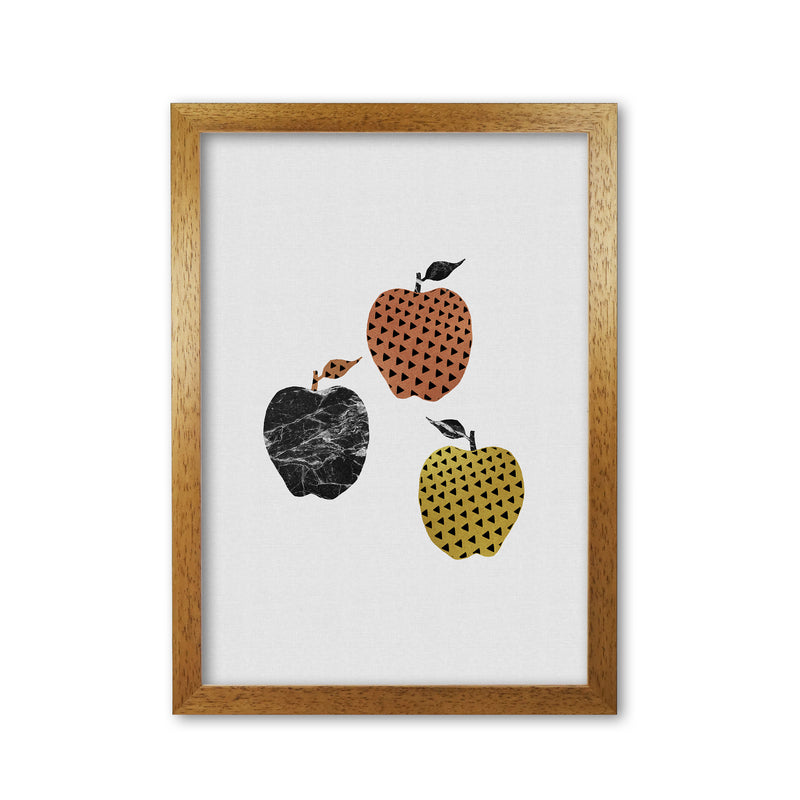 Apples Print By Orara Studio, Framed Kitchen Wall Art Oak Grain