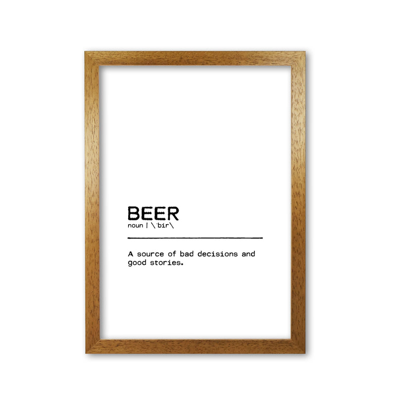 Beer Stories Definition Quote Print By Orara Studio Oak Grain