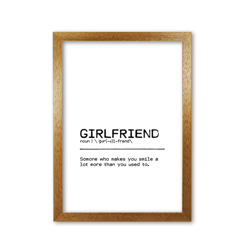 Girlfriend Smile Definition Quote Print By Orara Studio Oak Grain