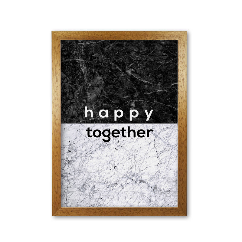 Happy Together Black & White Quote Print By Orara Studio Oak Grain