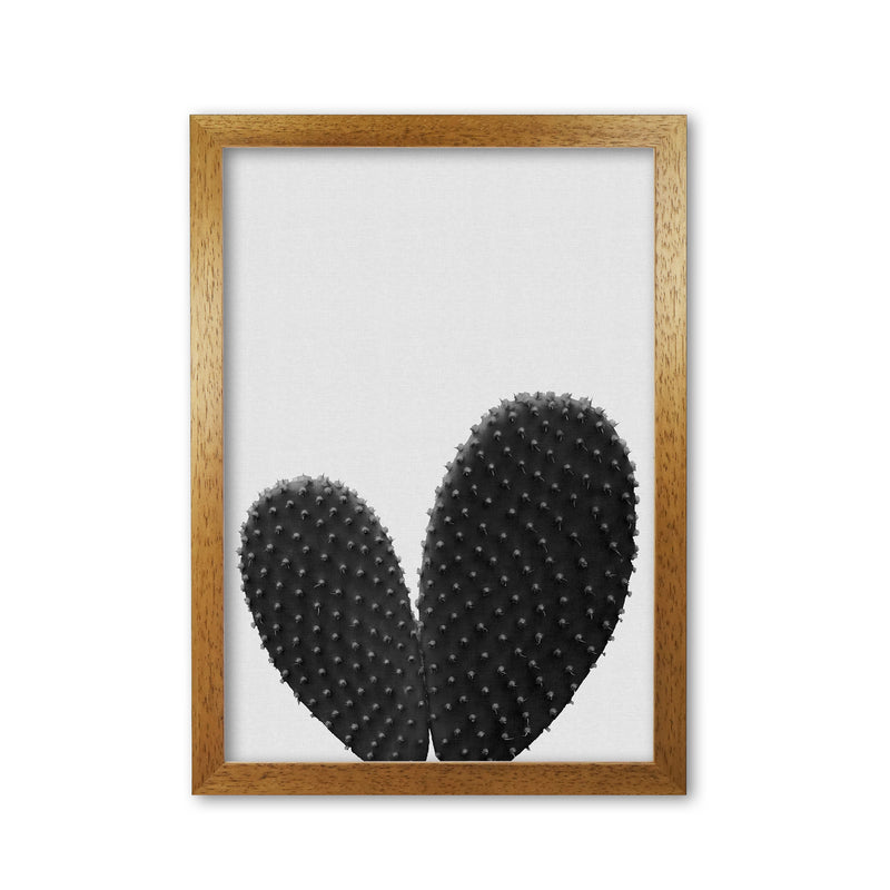 Heart Cactus Black & White Print By Orara Studio Oak Grain