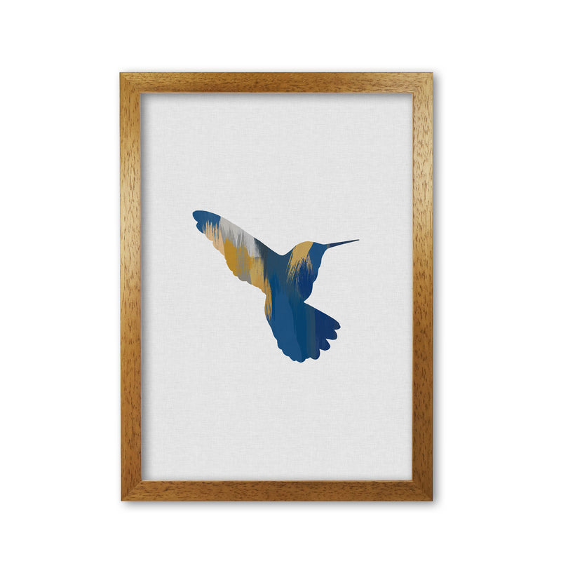 Hummingbird Blue & Yellow II Print By Orara Studio Animal Art Print Oak Grain