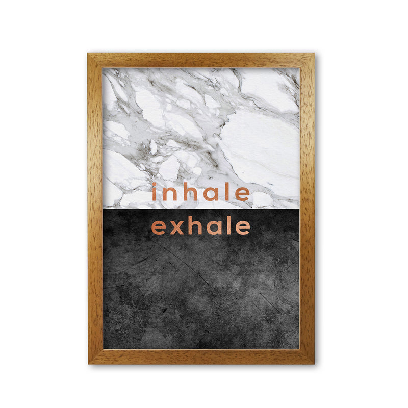 Inhale Exhale Copper Quote Print By Orara Studio Oak Grain