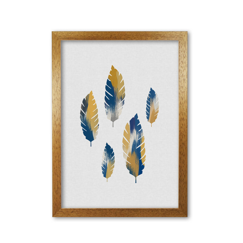 Leaves Blue & Yellow Print By Orara Studio Oak Grain