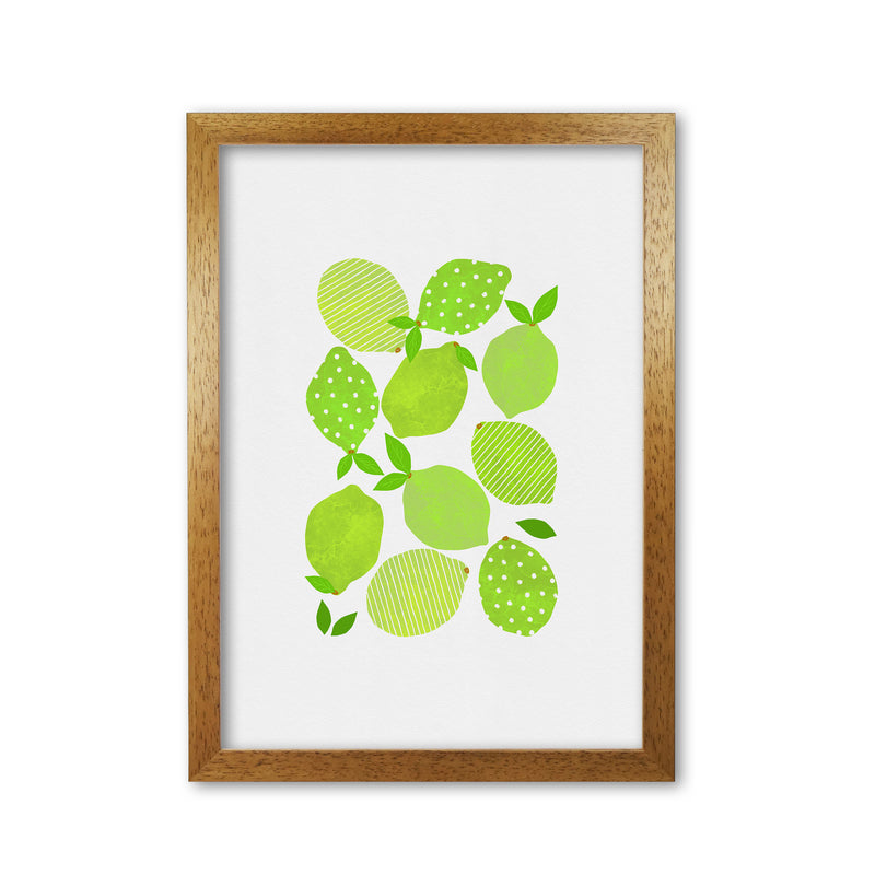 Lime Crowd Print By Orara Studio, Framed Kitchen Wall Art Oak Grain
