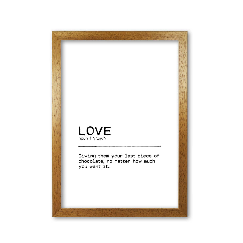Love Chocolate Definition Quote Print By Orara Studio Oak Grain