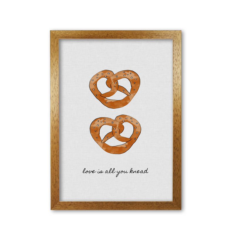 Love Is All You Knead Print By Orara Studio, Framed Kitchen Wall Art Oak Grain