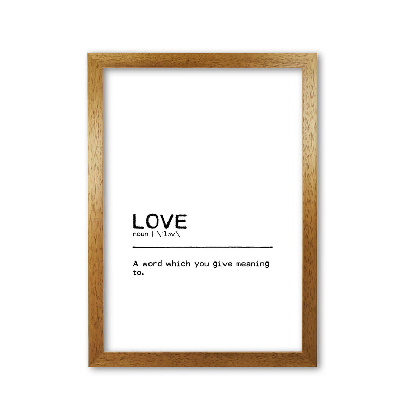 Love You Definition Quote Print By Orara Studio Oak Grain