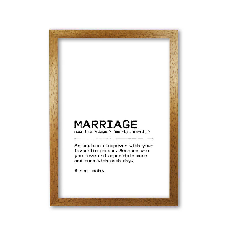 Marriage Sleepover Definition Quote Print By Orara Studio Oak Grain