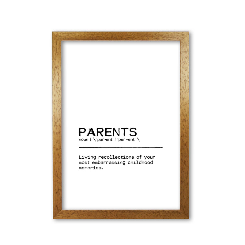 Parents Memories Definition Quote Print By Orara Studio Oak Grain