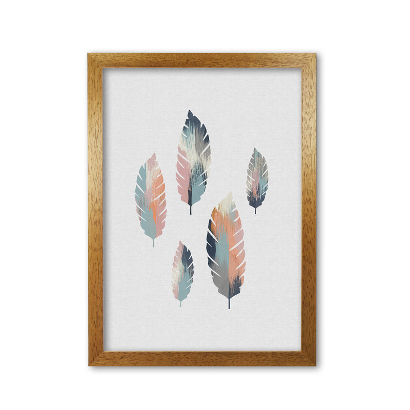 Pastel Leaves Print By Orara Studio, Framed Botanical & Nature Art Print Oak Grain