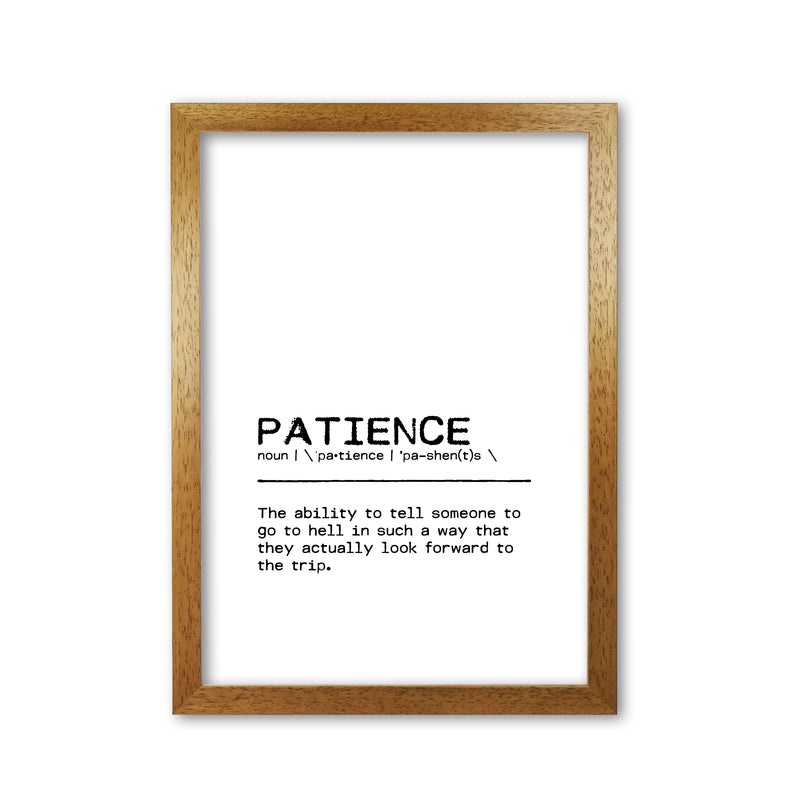 Patience Hell Definition Quote Print By Orara Studio Oak Grain