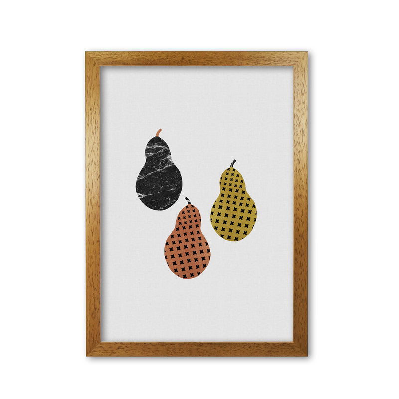 Pears Print By Orara Studio, Framed Kitchen Wall Art Oak Grain