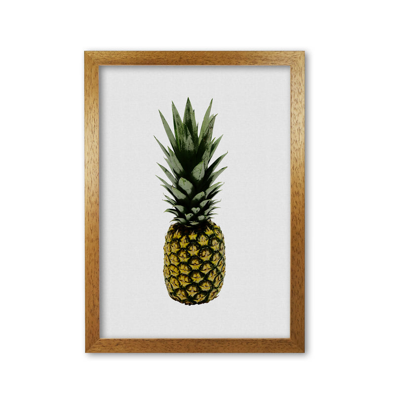 Pineapple Print By Orara Studio, Framed Kitchen Wall Art Oak Grain