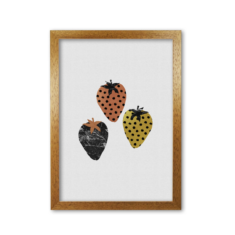Strawberries Print By Orara Studio, Framed Kitchen Wall Art Oak Grain