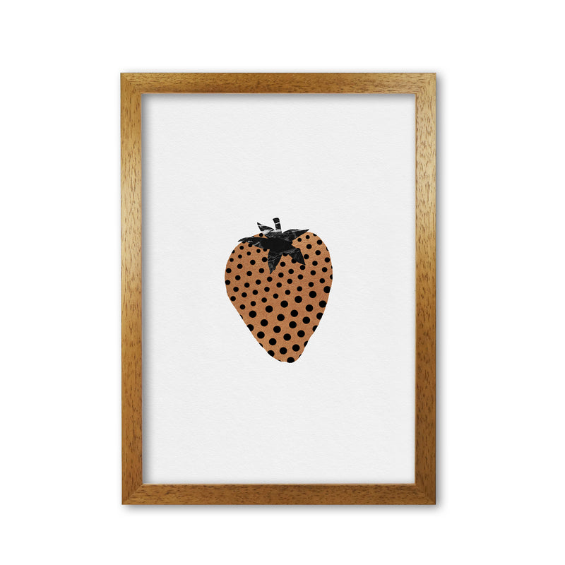 Strawberry Fruit Illustration Print By Orara Studio, Framed Kitchen Wall Art Oak Grain