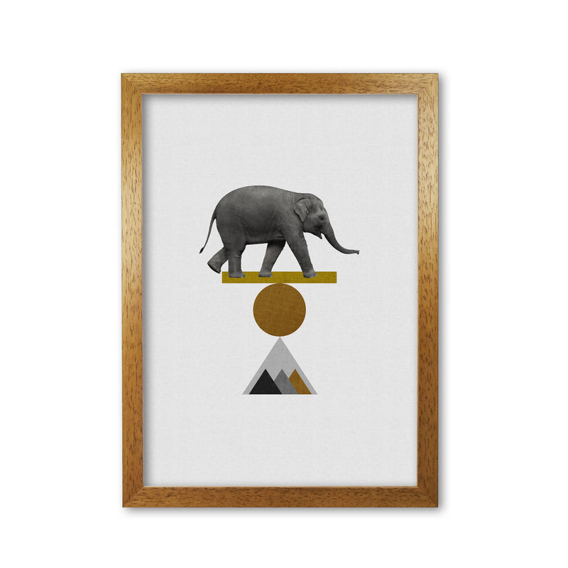 Tribal Elephant Print By Orara Studio Animal Art Print Oak Grain
