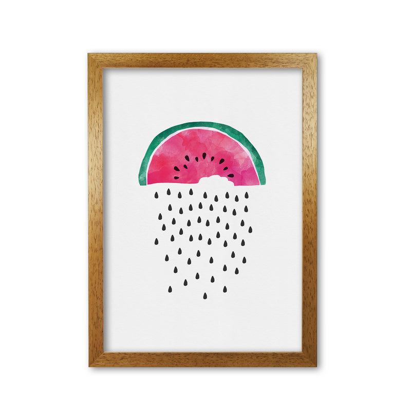 Watermelon Rain Print By Orara Studio, Framed Kitchen Wall Art Oak Grain