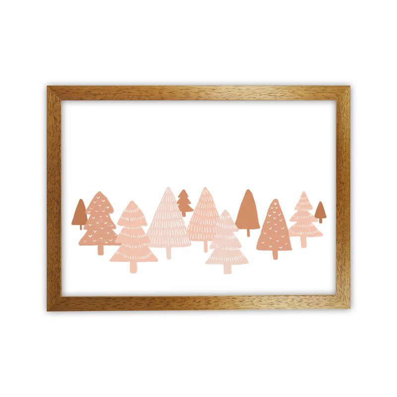 Blush Winter Trees Christmas Art Print by Orara Studio Oak Grain