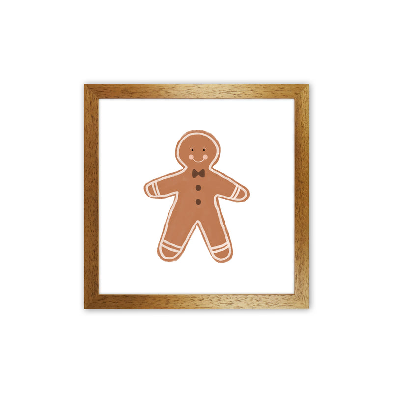 Gingerbread Man Christmas Art Print by Orara Studio Oak Grain