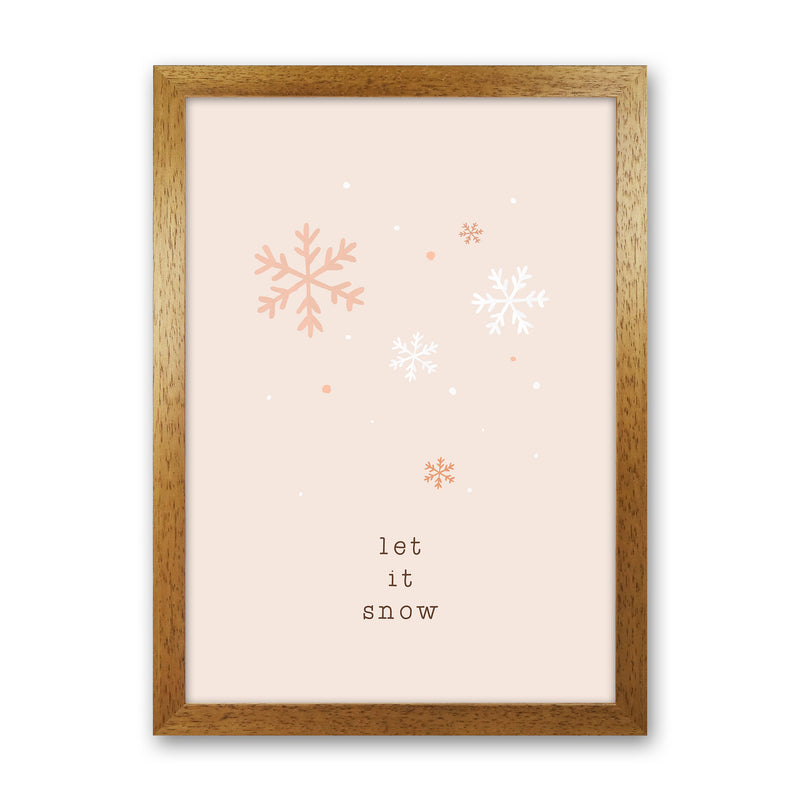 Let It Snow Christmas Art Print by Orara Studio Oak Grain