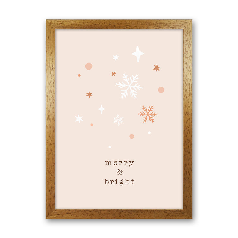 Merry & Bright Christmas Art Print by Orara Studio Oak Grain