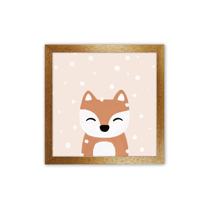 Snow & Fox Christmas Art Print by Orara Studio Oak Grain