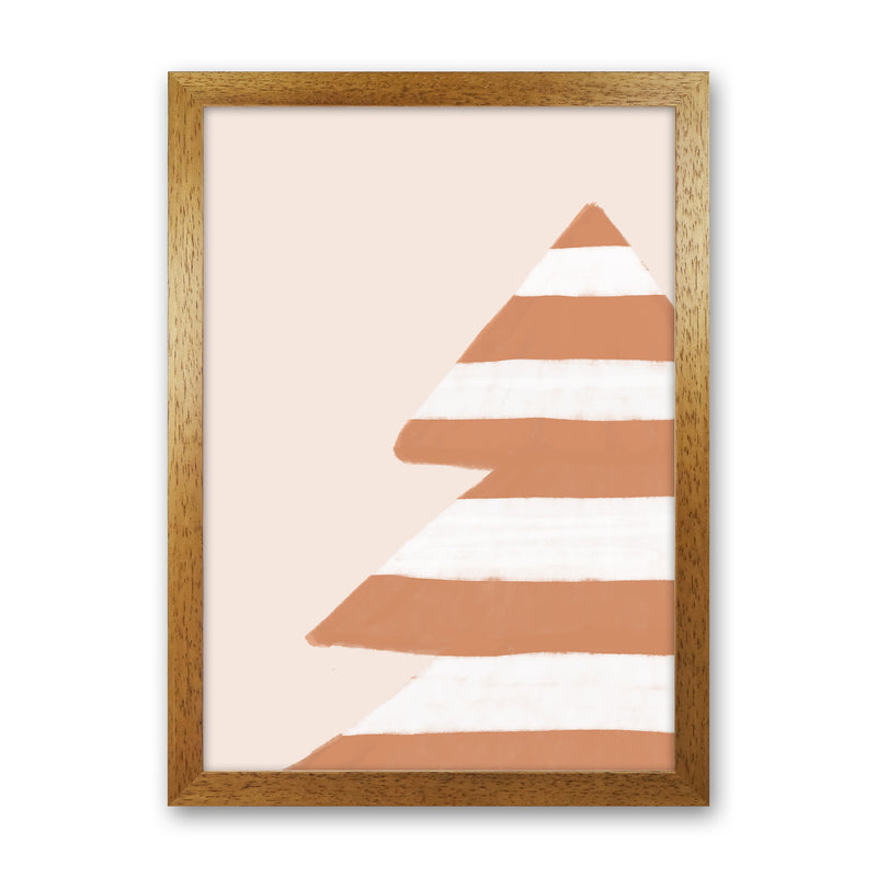 Stripey Xmas Tree Christmas Art Print by Orara Studio Oak Grain