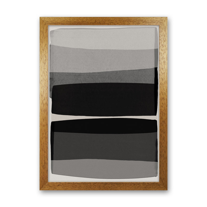 Modern Black and White Abstract Art Print by Orara Studio Oak Grain