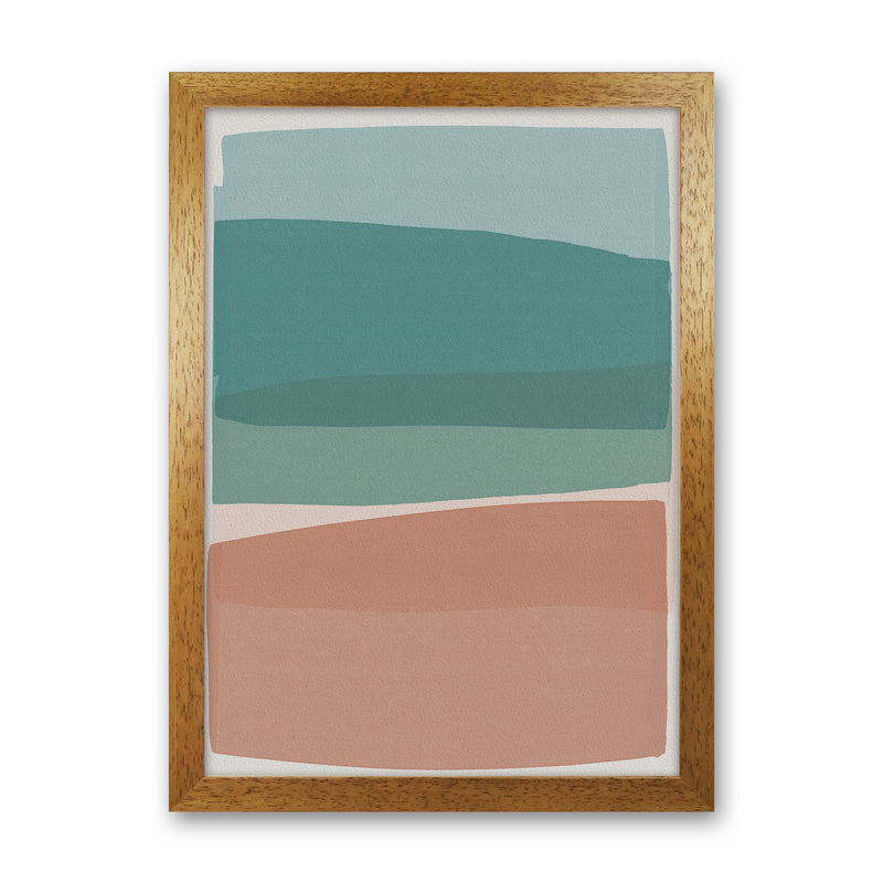 Modern Turquoise and Pink Abstract Art Print by Orara Studio Oak Grain