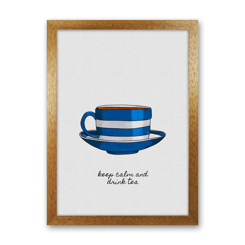 Keep Calm & Drink Tea Quote Art Print by Orara Studio Oak Grain