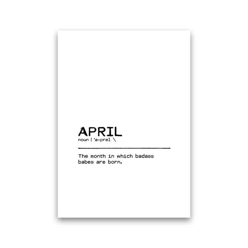 April Badass Definition Quote Print By Orara Studio Print Only