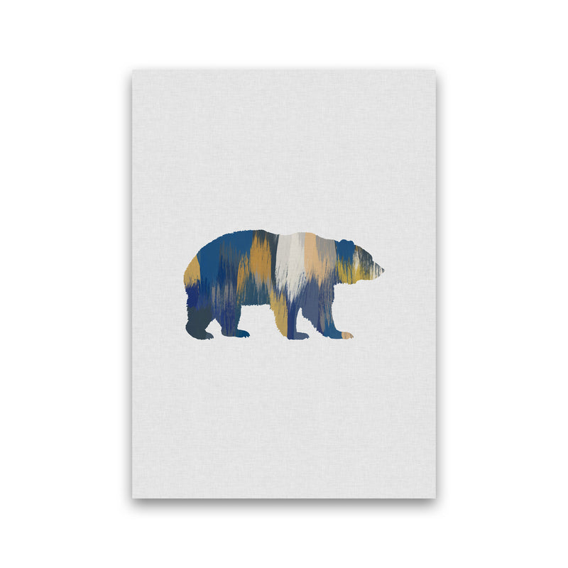 Bear Blue & Yellow Animal Art Print By Orara Studio Animal Art Print Print Only