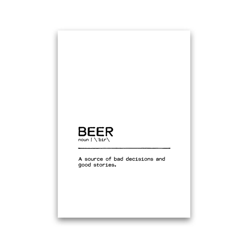 Beer Stories Definition Quote Print By Orara Studio Print Only