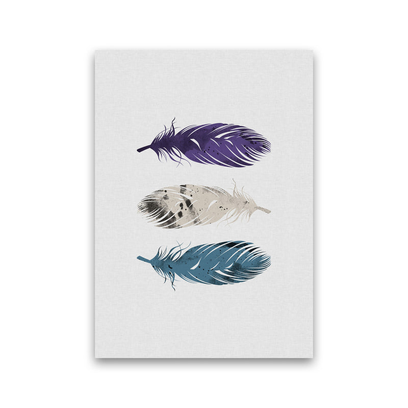 Blue, Purple & White Feathers Print By Orara Studio Print Only