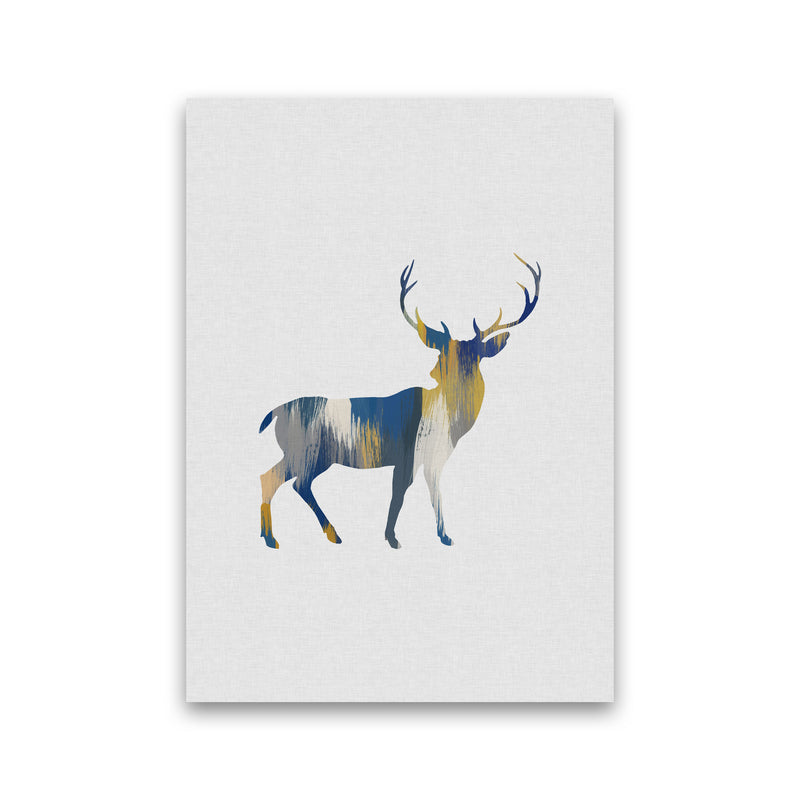 Deer Blue & Yellow Print By Orara Studio Animal Art Print Print Only