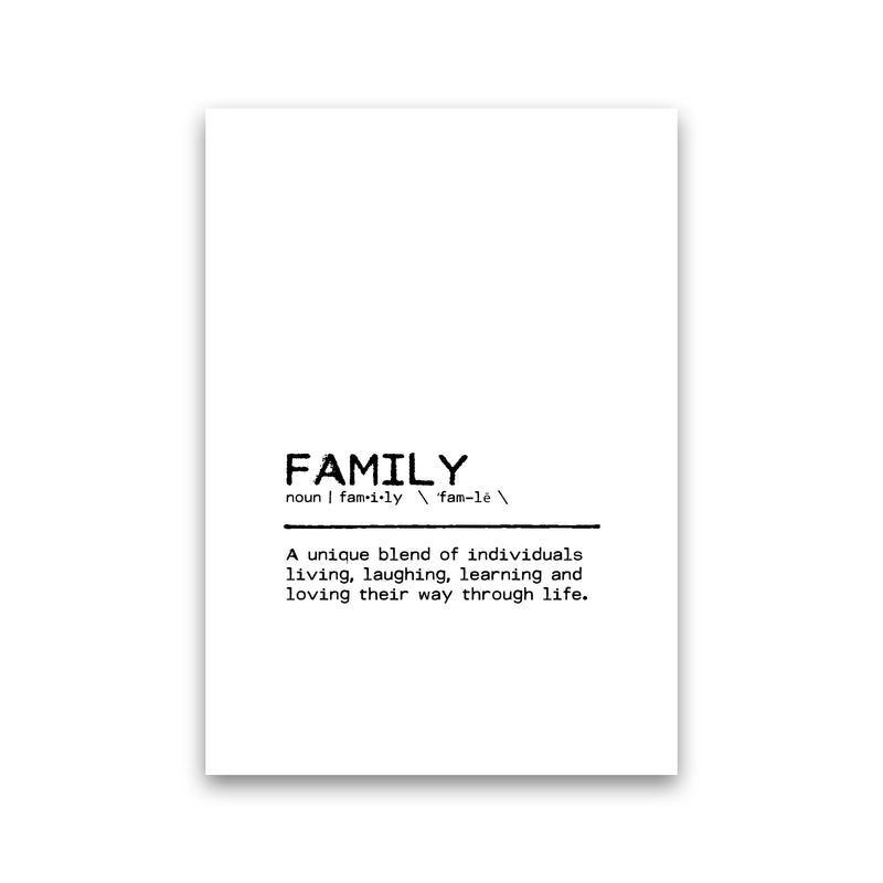 Family Unique Definition Quote Print By Orara Studio Print Only