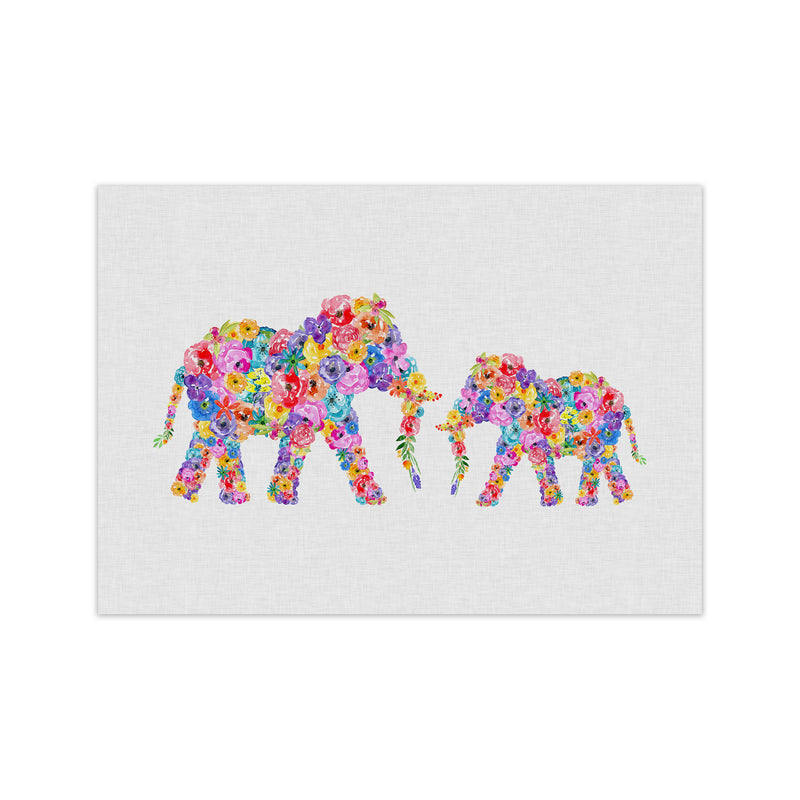 Floral Elephants Print By Orara Studio Animal Art Print Print Only